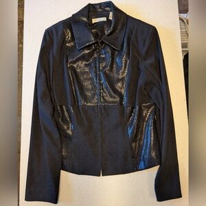 Amanda Smith Black Blazer with Faux Snakeskin Details